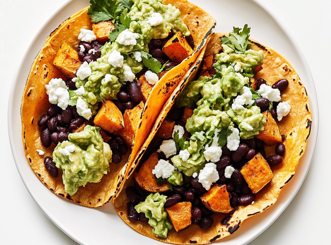 Zoete aardappel taco's met geitenkaas - recept van The Spice Club