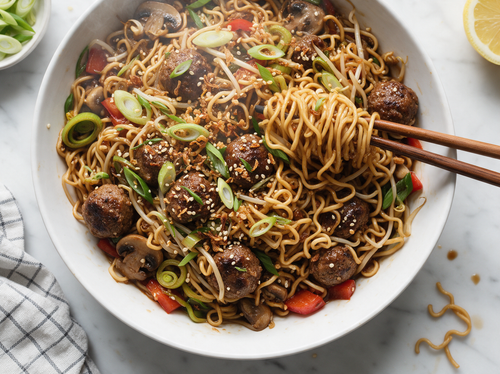 Beef Shanghai met woknoedels