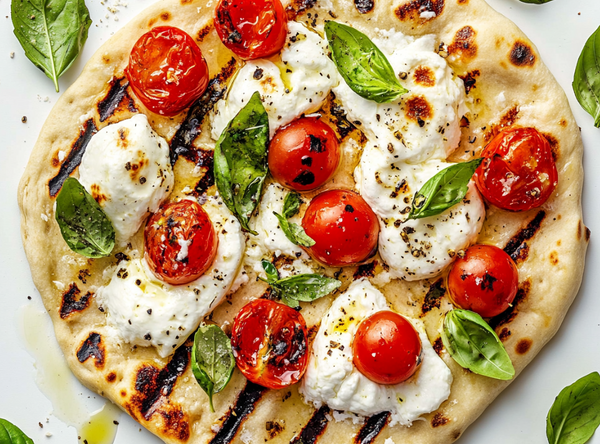 Flatbread met tomaat & burrata - recept van The Spice Club