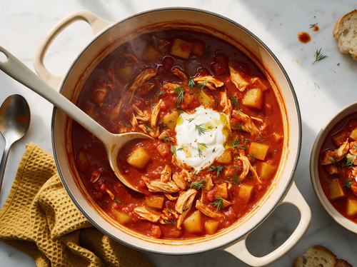 Paprikaeintopf mit Hähnchen und Kartoffeln