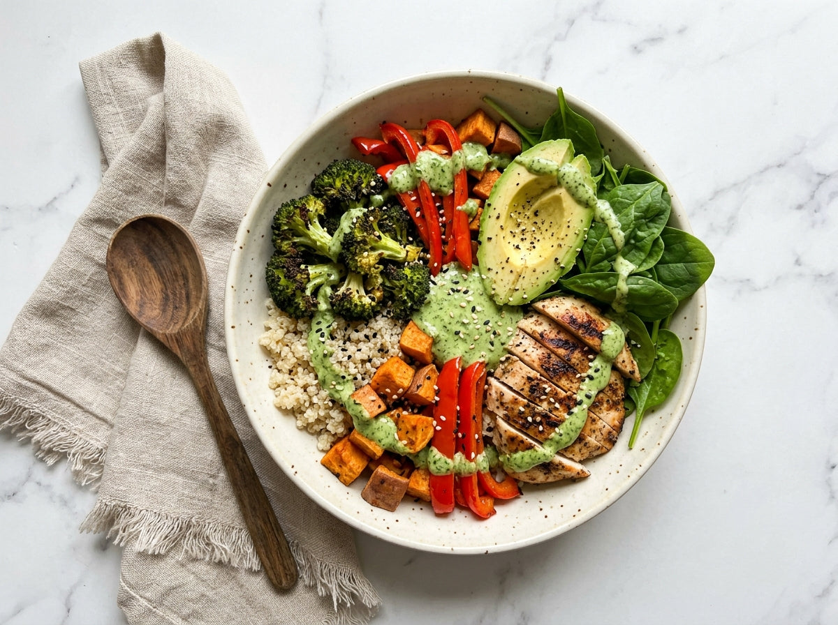 Green Goddess Grain Bowl — Vol Eiwit en Frisheid - recept van The Spice Club