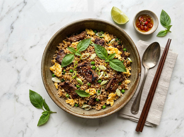 Thaise gebakken rijst met biefstuk - recept van The Spice Club