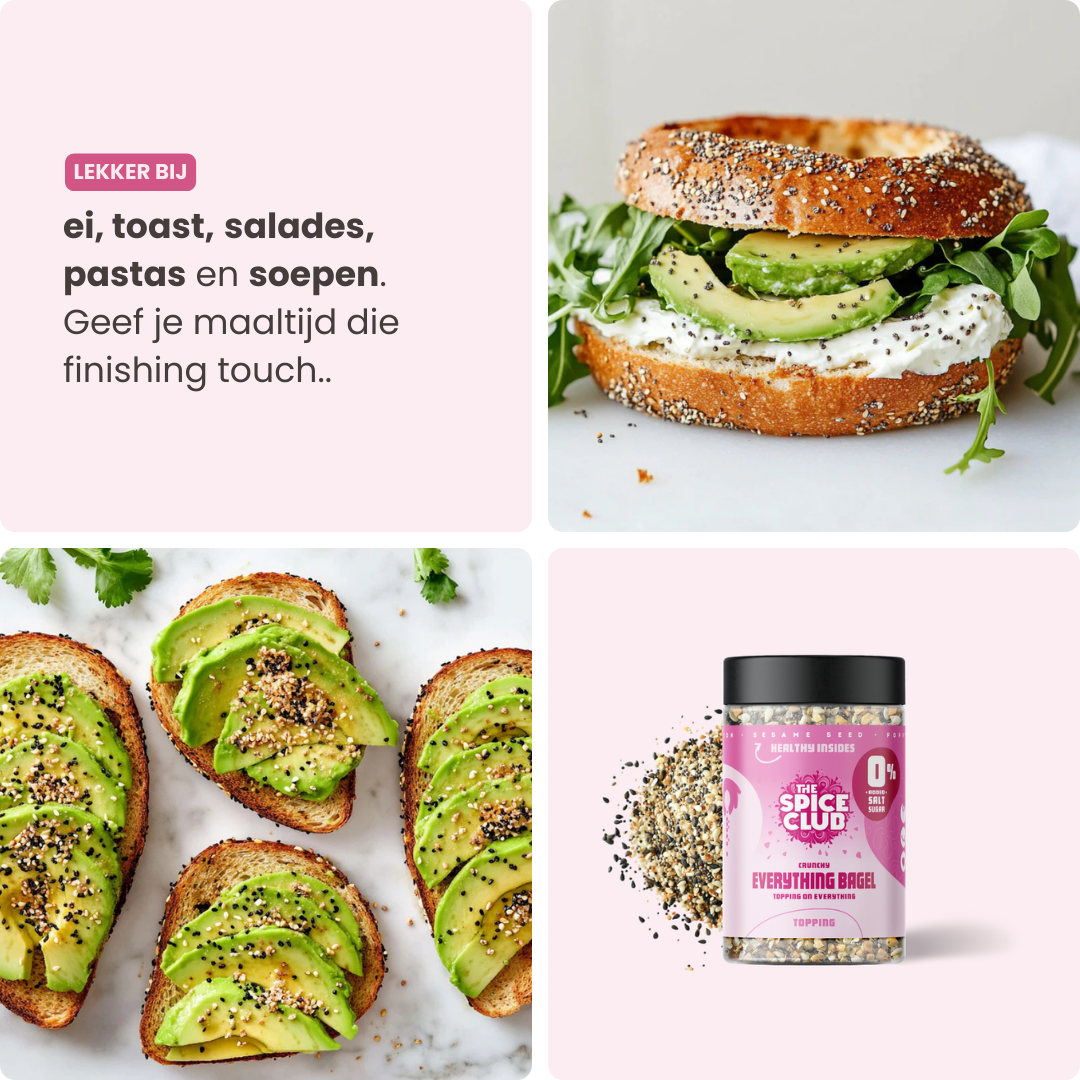 Crunchy Everything Bagel Topping - kruidenmix, 100% natuurlijk, zoutvrij - verpakking | The Spice Club