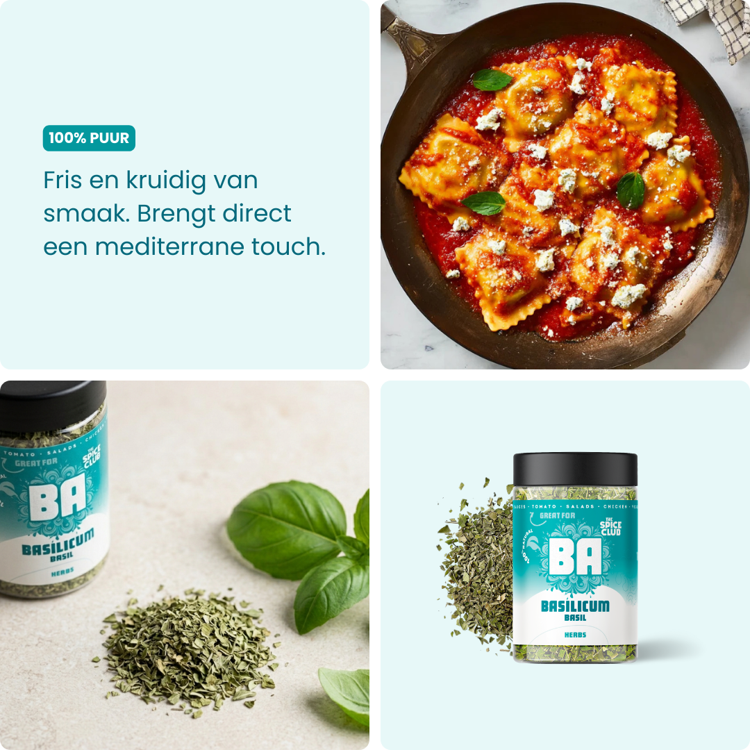 Basilicum Gesneden - kruiden - verpakking | The Spice Club