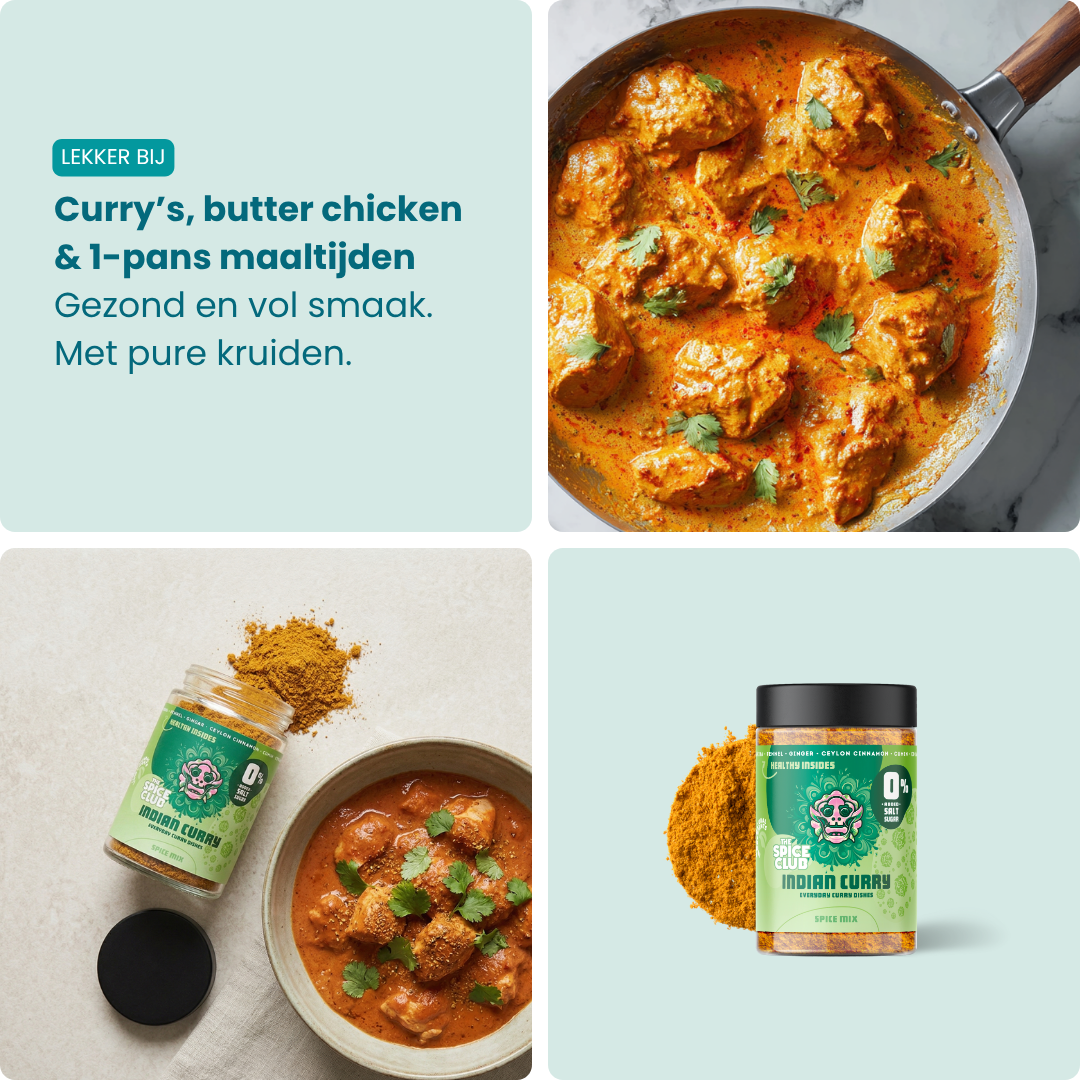 Indiase Curry Allround - Indiase kruidenmix, 100% natuurlijk, zoutvrij - verpakking | The Spice Club