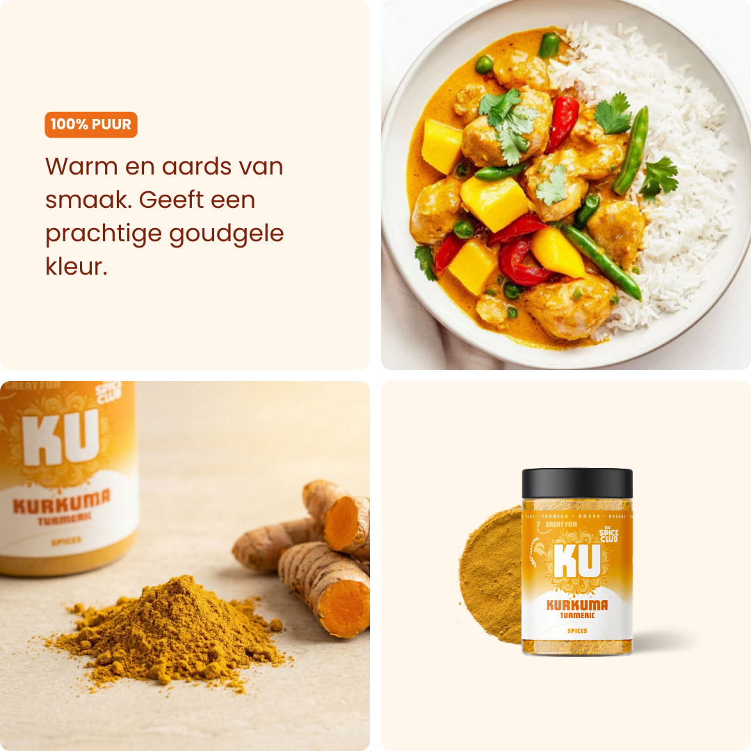 Kurkuma gemalen verpakking - natuurlijke specerij | The Spice Club