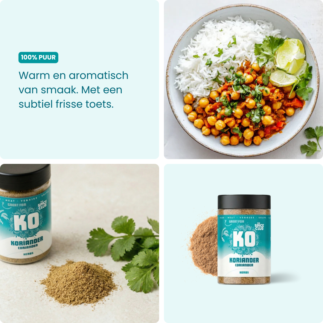 Koriander gemalen verpakking - natuurlijke kruiden | The Spice Club