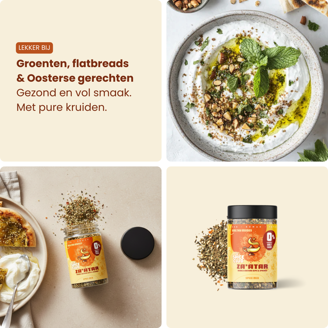 Za'atar verpakking zoutvrije kruidenmix - The Spice Club 100% natuurlijk zonder zout