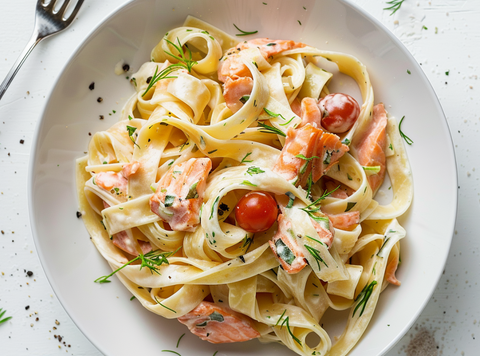 Cremige Tagliatelle mit Lachs