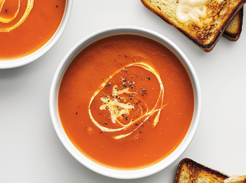 Tomatensuppe mit Käse -Toast
