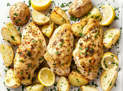Griechisches Hühnchen mit Limettenkartoffeln (für den Gefrierschrank)