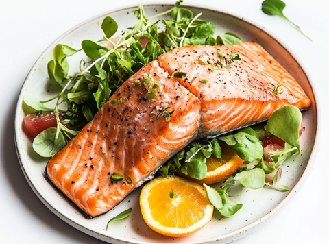 Gebackener Lachs mit Zitrusorangensalat