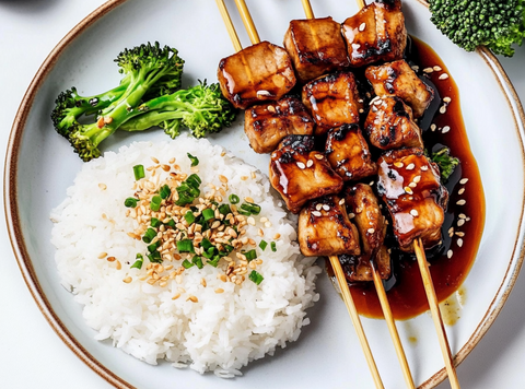 Yakitori mit Bimi & Reis