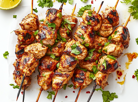 Chicken Shawarma Kebab mit Salat