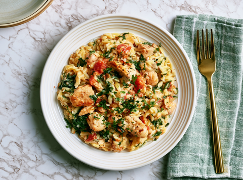 Kip met Orzo & Spinazie