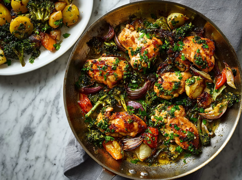 One-pan kip met bladgroenten en Kip Allround Mix