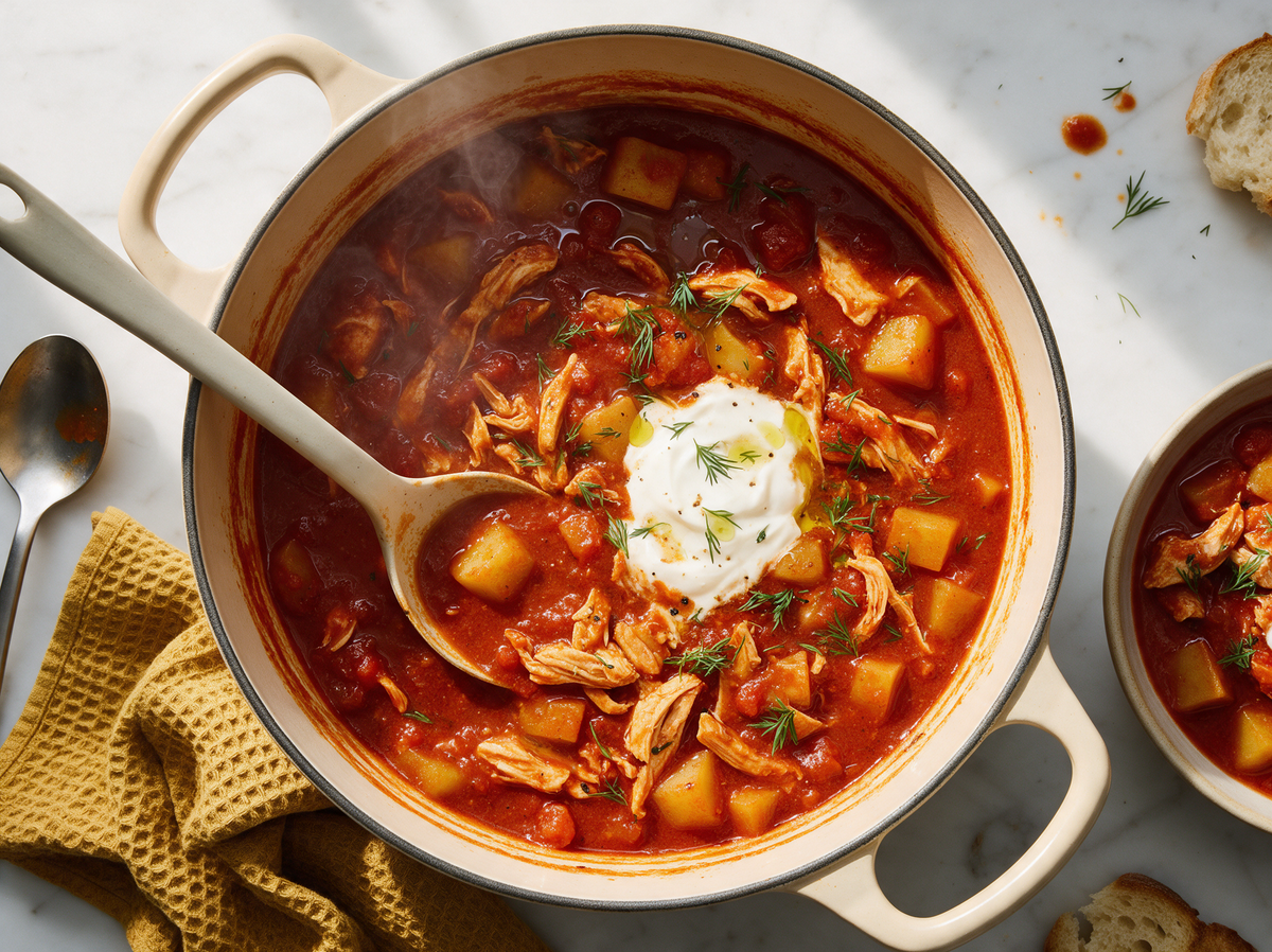 Paprikaeintopf mit Hähnchen und Kartoffeln