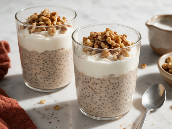 Pumpkin Spice Chiapudding in Schichten