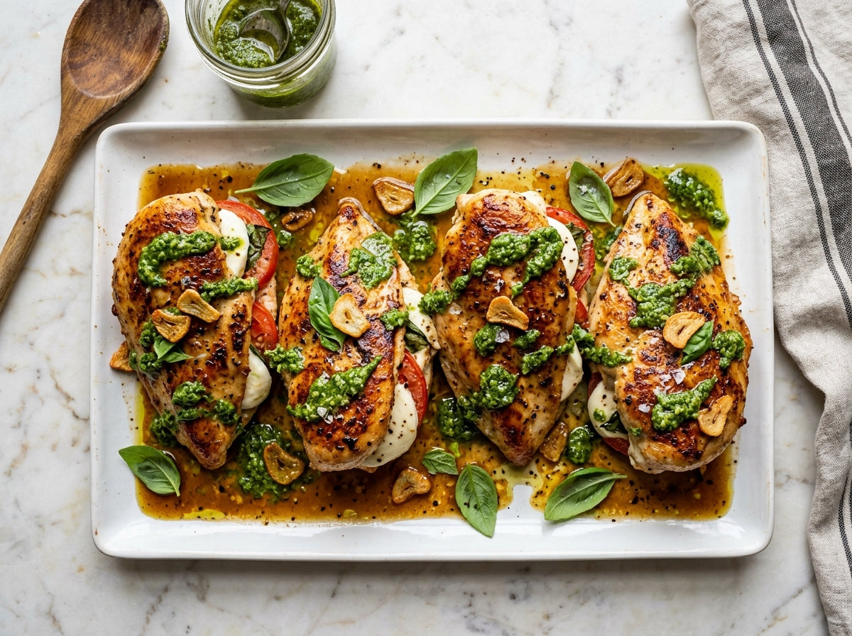 Gevulde Kip Caprese met Mozzarella & Tomaat - recept van The Spice Club