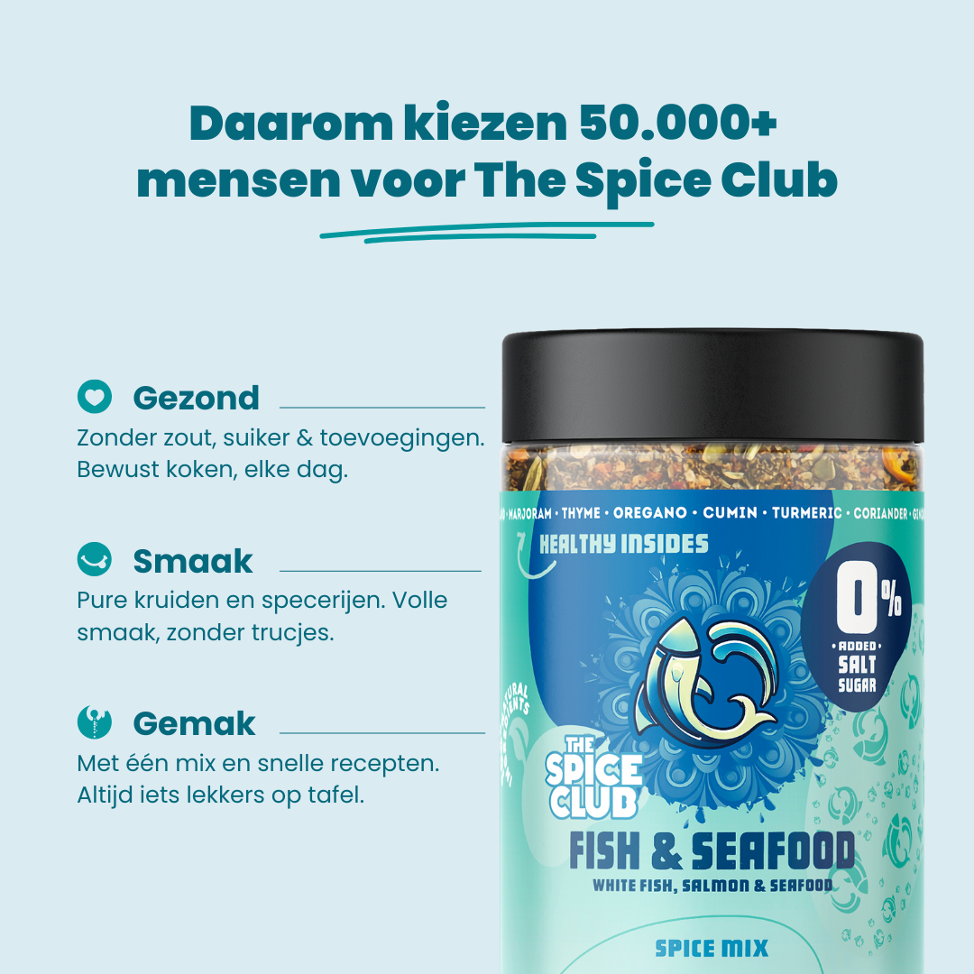 Vis Kruiden sfeerbeeld visgerecht - The Spice Club 100% natuurlijk zonder zout