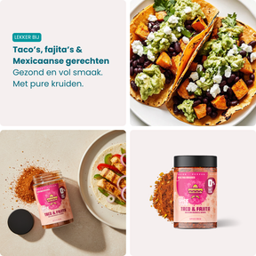 Taco & Fajita Mix - Mexicaanse kruidenmix, 100% natuurlijk, zoutvrij - verpakking | The Spice Club