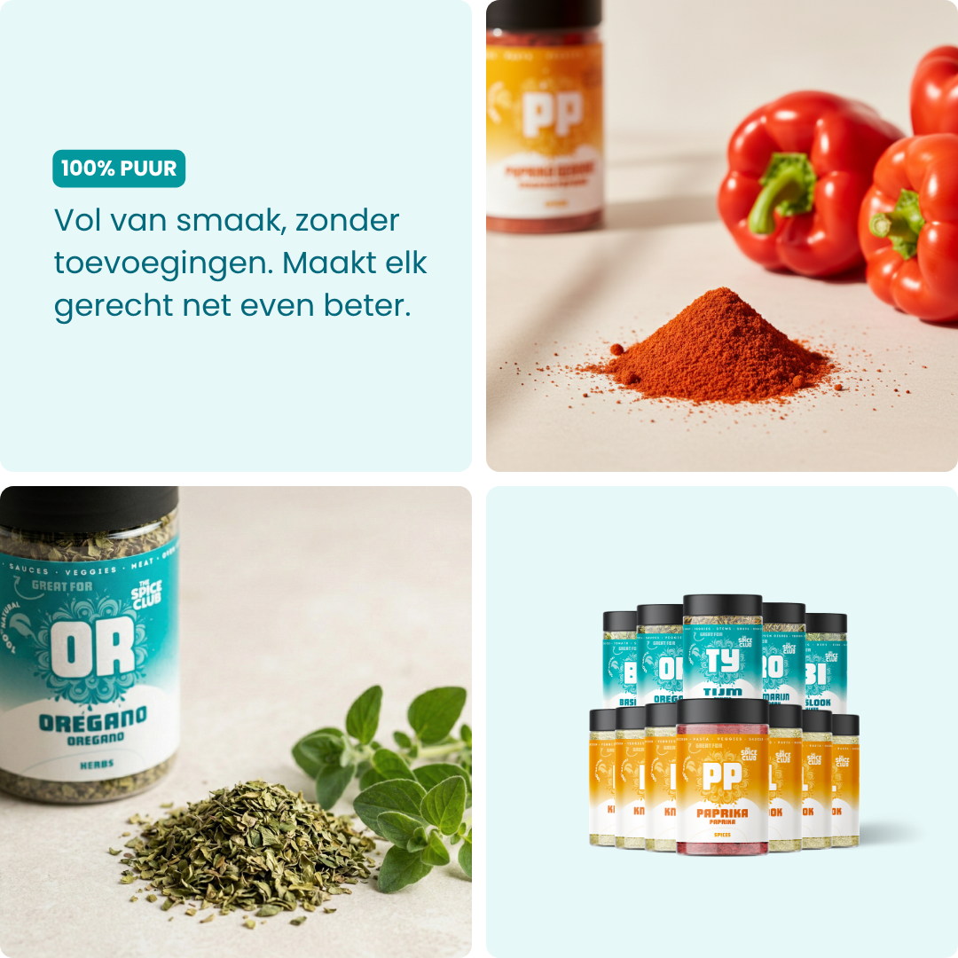 Kruiden essentials verpakking - 12 zoutvrije kruiden | The Spice Club