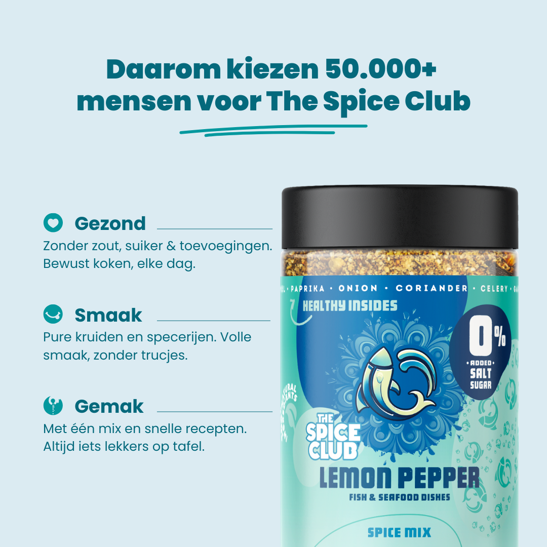 Lemon Pepper sfeerbeeld - zoutvrije kruidenmix | The Spice Club