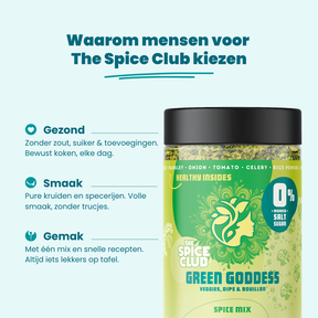 Green Goddess Groente Mix - kruidenmix, 100% natuurlijk, zoutvrij - sfeerbeeld | The Spice Club