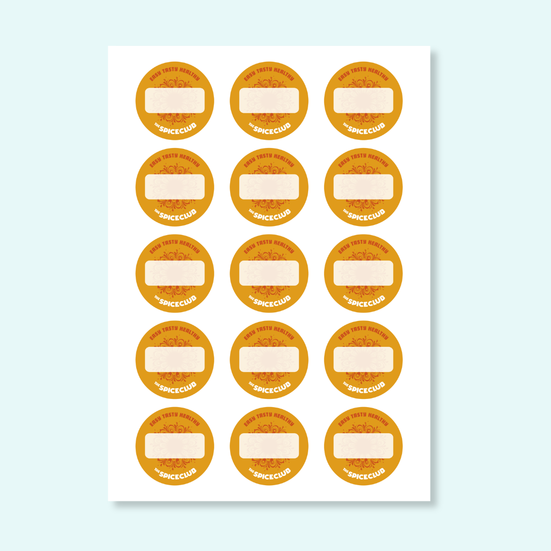 The Spice Club Stickervel - overzicht labels | The Spice Club
