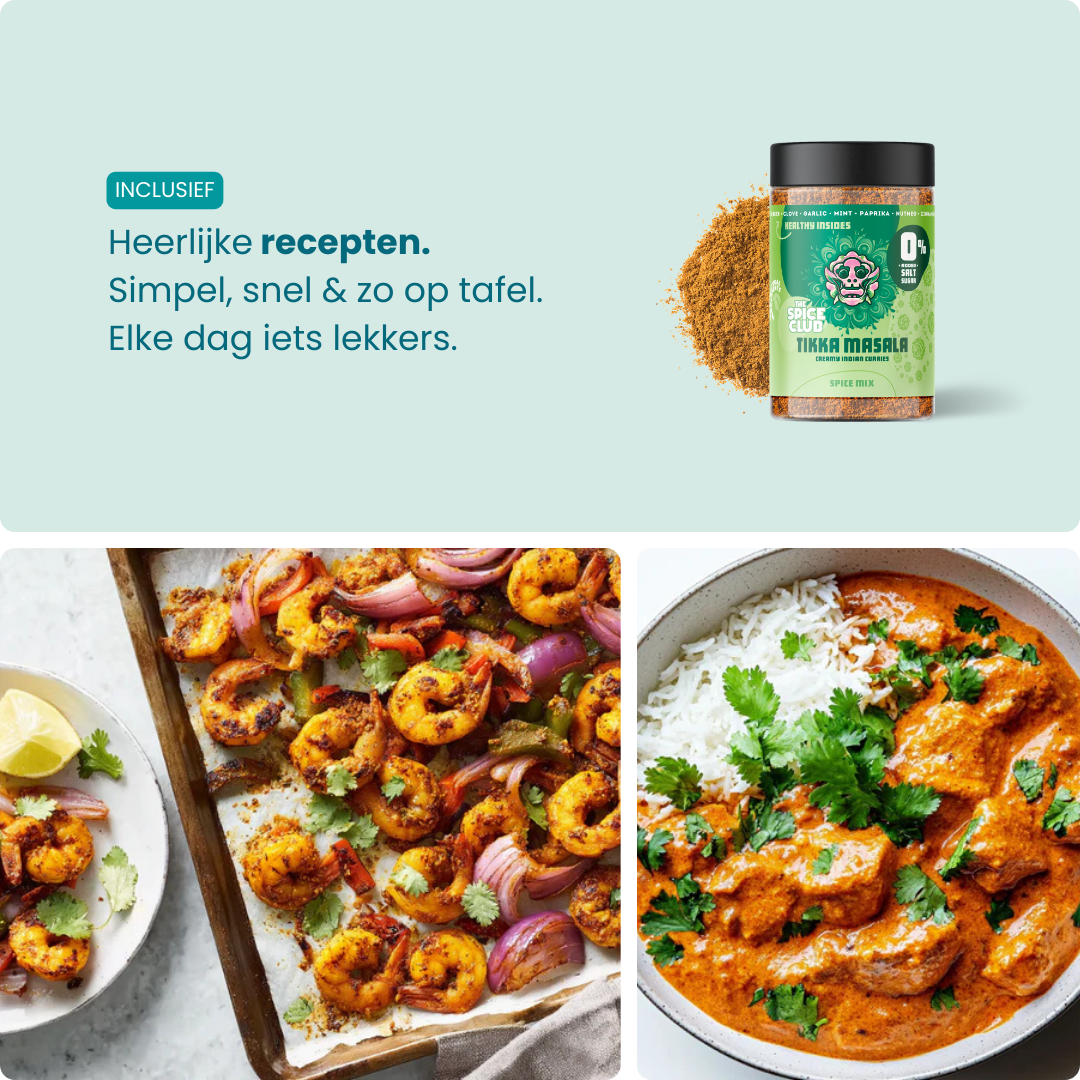Tikka Masala - Indiase kruidenmix, 100% natuurlijk - ingrediënten | The Spice Club