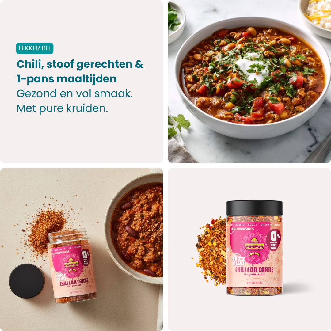 Chili Con Carne Mix - Mexicaanse kruidenmix, 100% natuurlijk, zoutvrij - verpakking | The Spice Club
