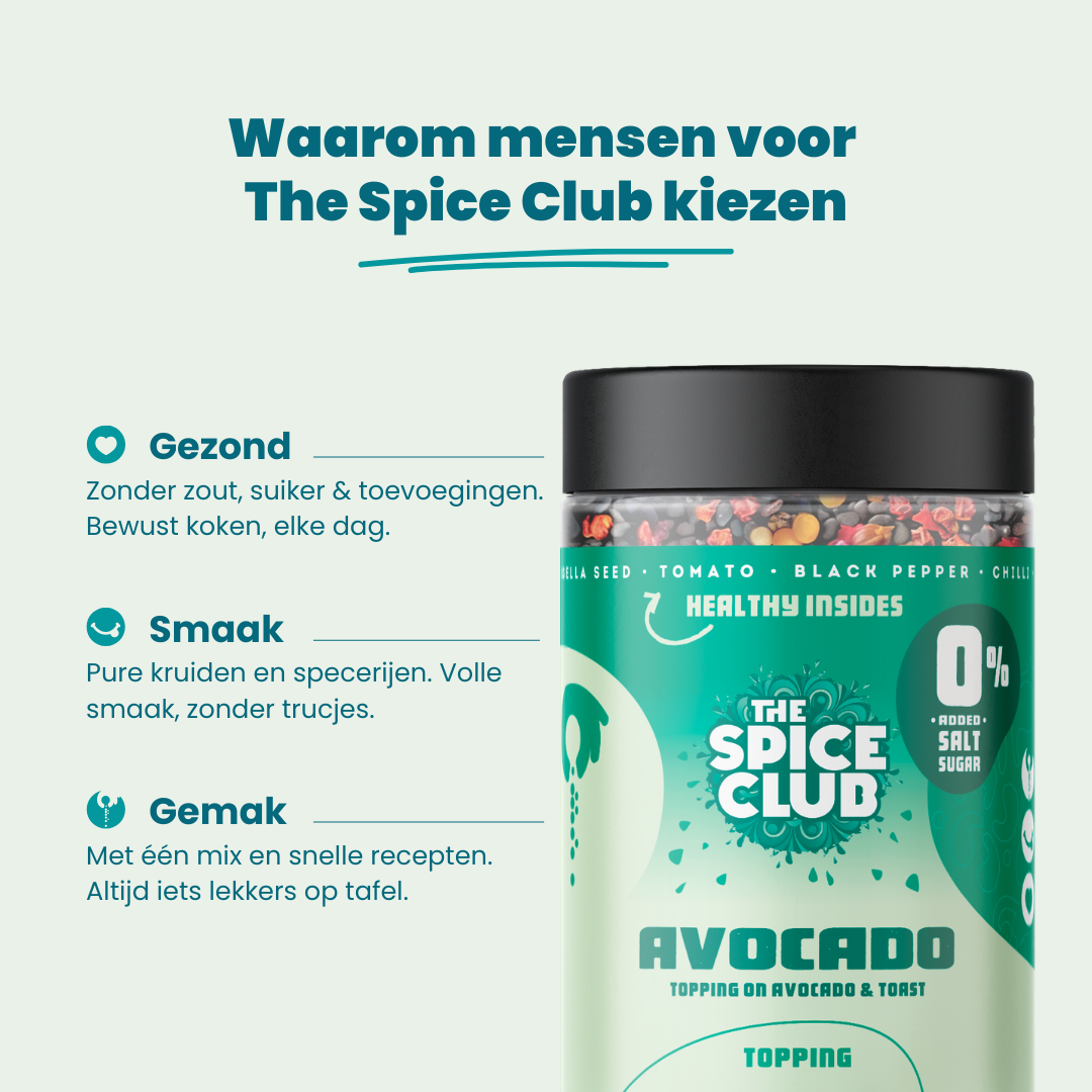 Avocado Topping - kruidenmix, 100% natuurlijk - sfeerbeeld | The Spice Club