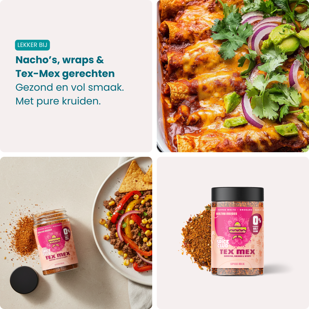 Tex Mex Mix - Mexicaanse kruidenmix, 100% natuurlijk, zoutvrij - verpakking | The Spice Club