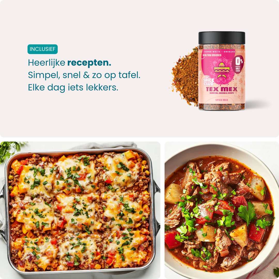 Tex Mex Mix - Mexicaanse kruidenmix, 100% natuurlijk, zoutvrij - ingrediënten | The Spice Club