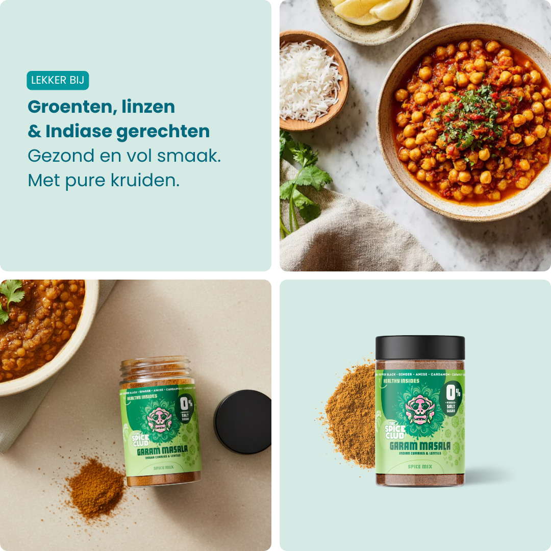 Garam Masala - Indiase kruidenmix, 100% natuurlijk, zoutvrij - verpakking | The Spice Club