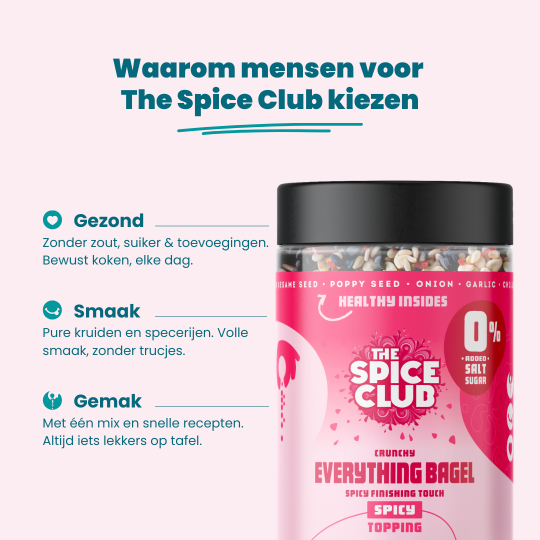 Spicy Everything Bagel Topping - kruidenmix, 100% natuurlijk, zoutvrij - sfeerbeeld | The Spice Club