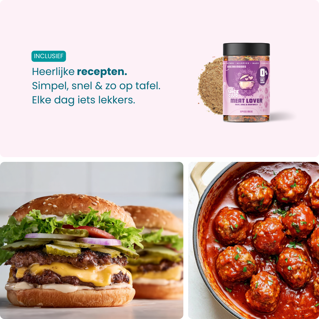 Gehakt Mix - kruidenmix, 100% natuurlijk, zoutvrij - ingrediënten | The Spice Club