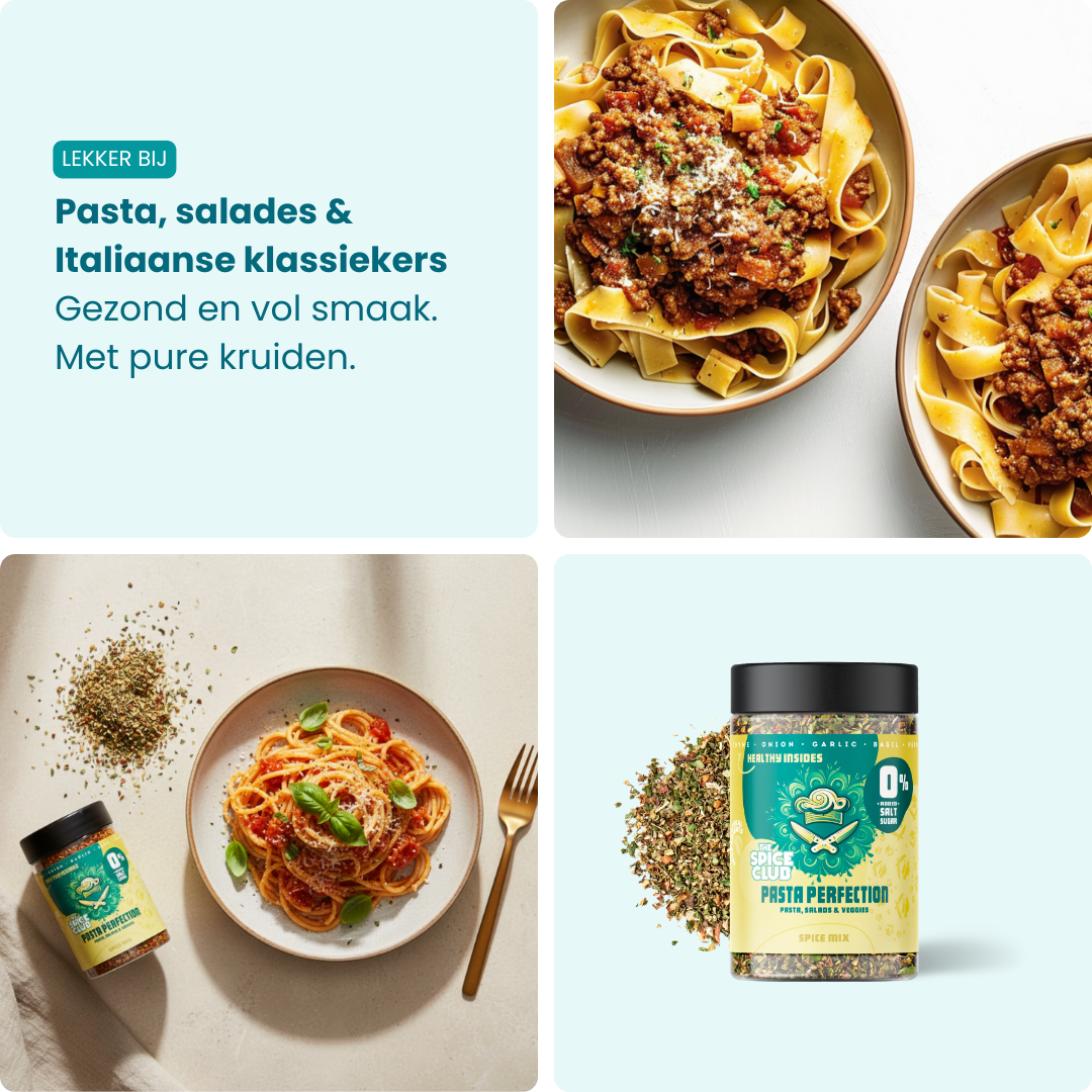 Pasta Mix - Italiaanse kruidenmix, 100% natuurlijk, zoutvrij - verpakking | The Spice Club