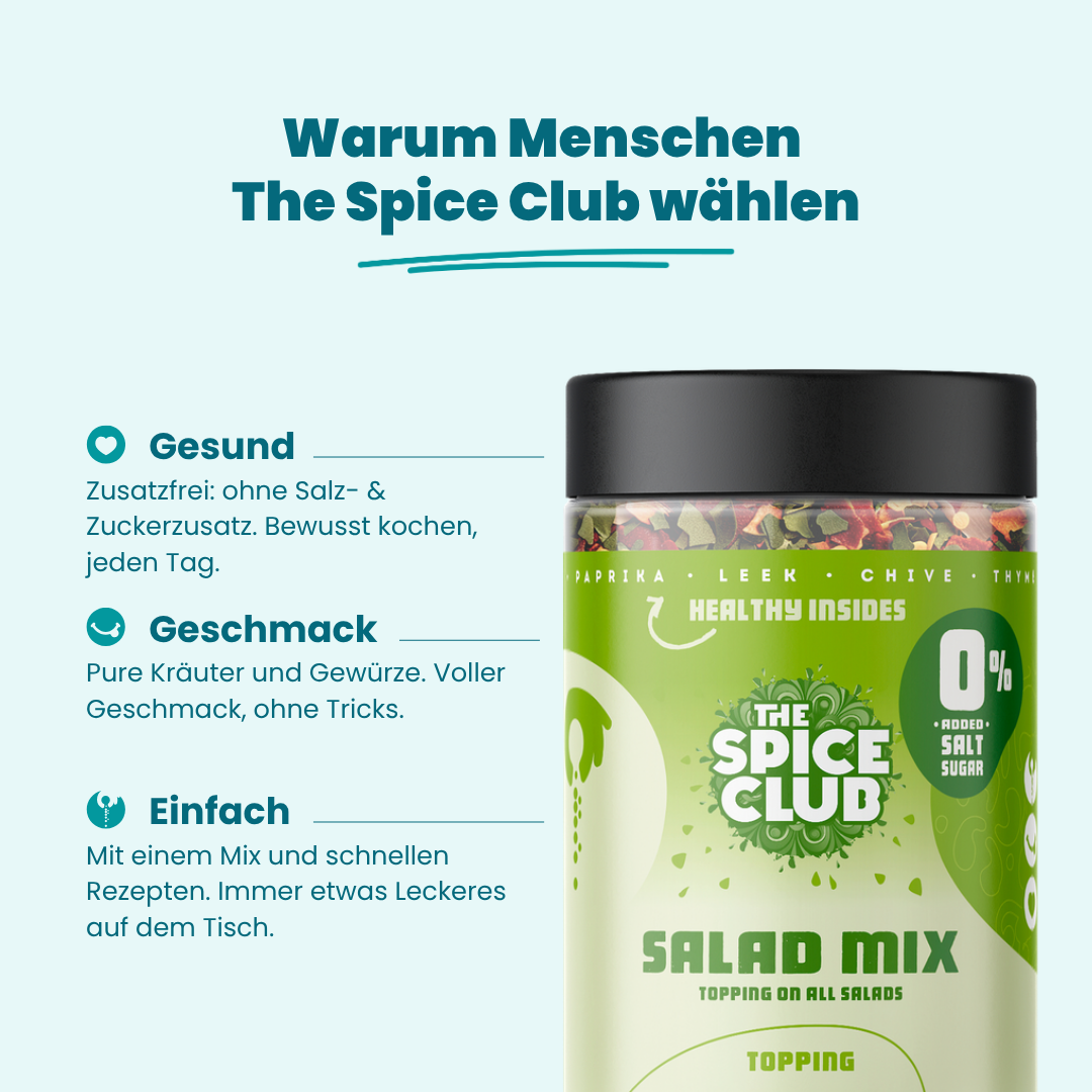 Salat-Topping: Darum wählen Menschen The Spice Club – gesund, voller Geschmack, einfach