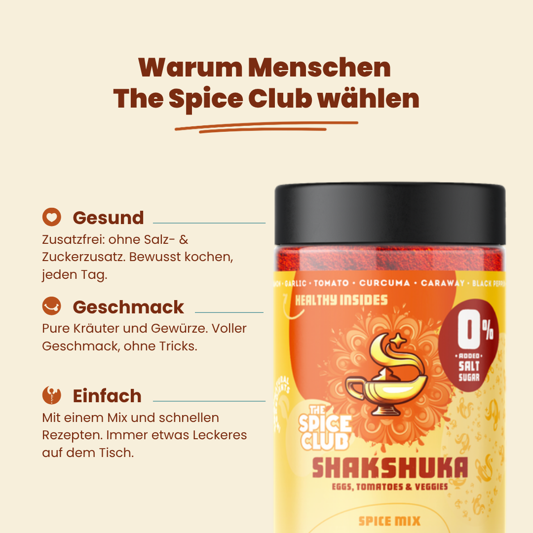 Shakshuka Mix: Darum wählen Menschen The Spice Club – gesund, voller Geschmack, einfach