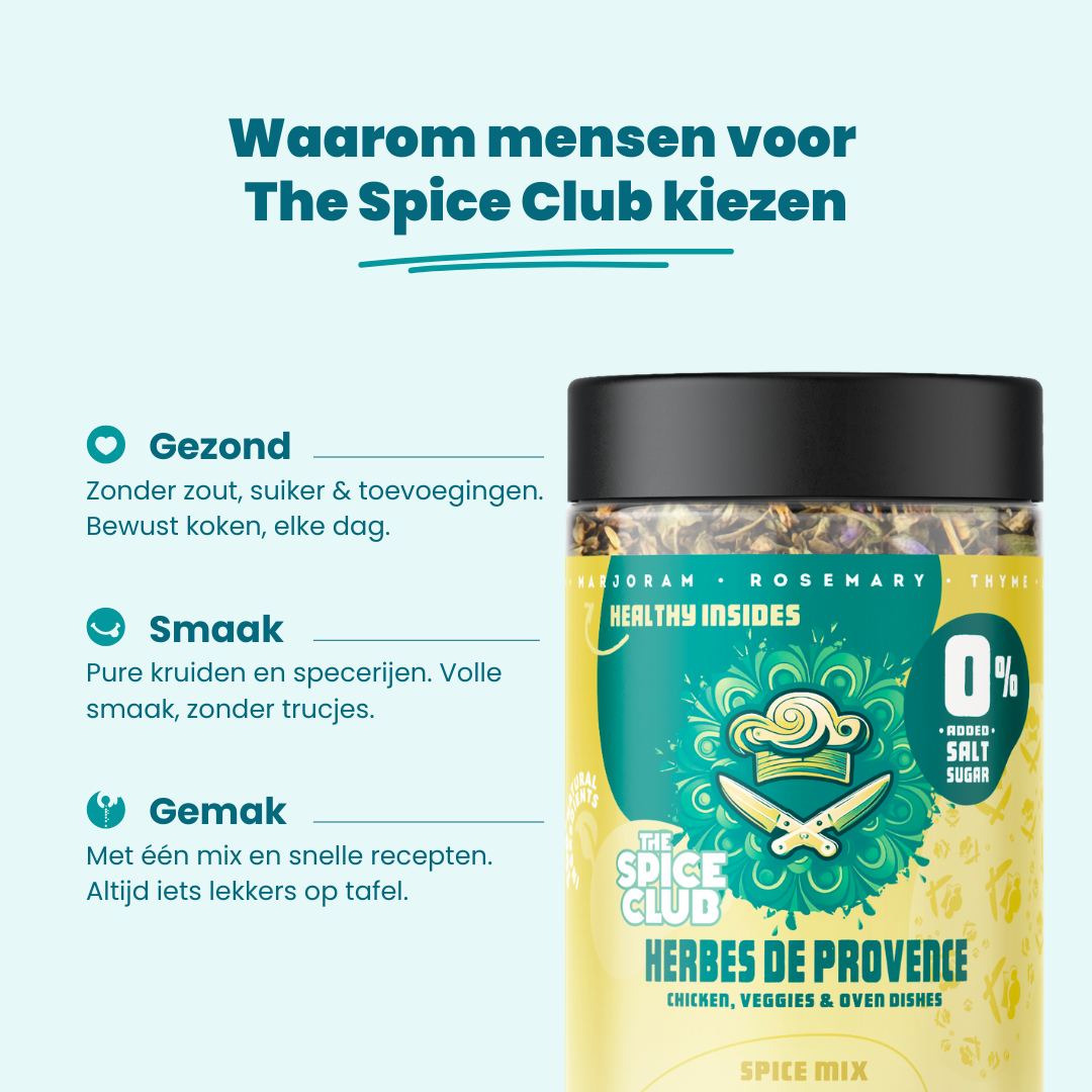 Provençaalse Mix sfeerbeeld - Franse kruidenmix, 100% natuurlijk zonder zout | The Spice Club