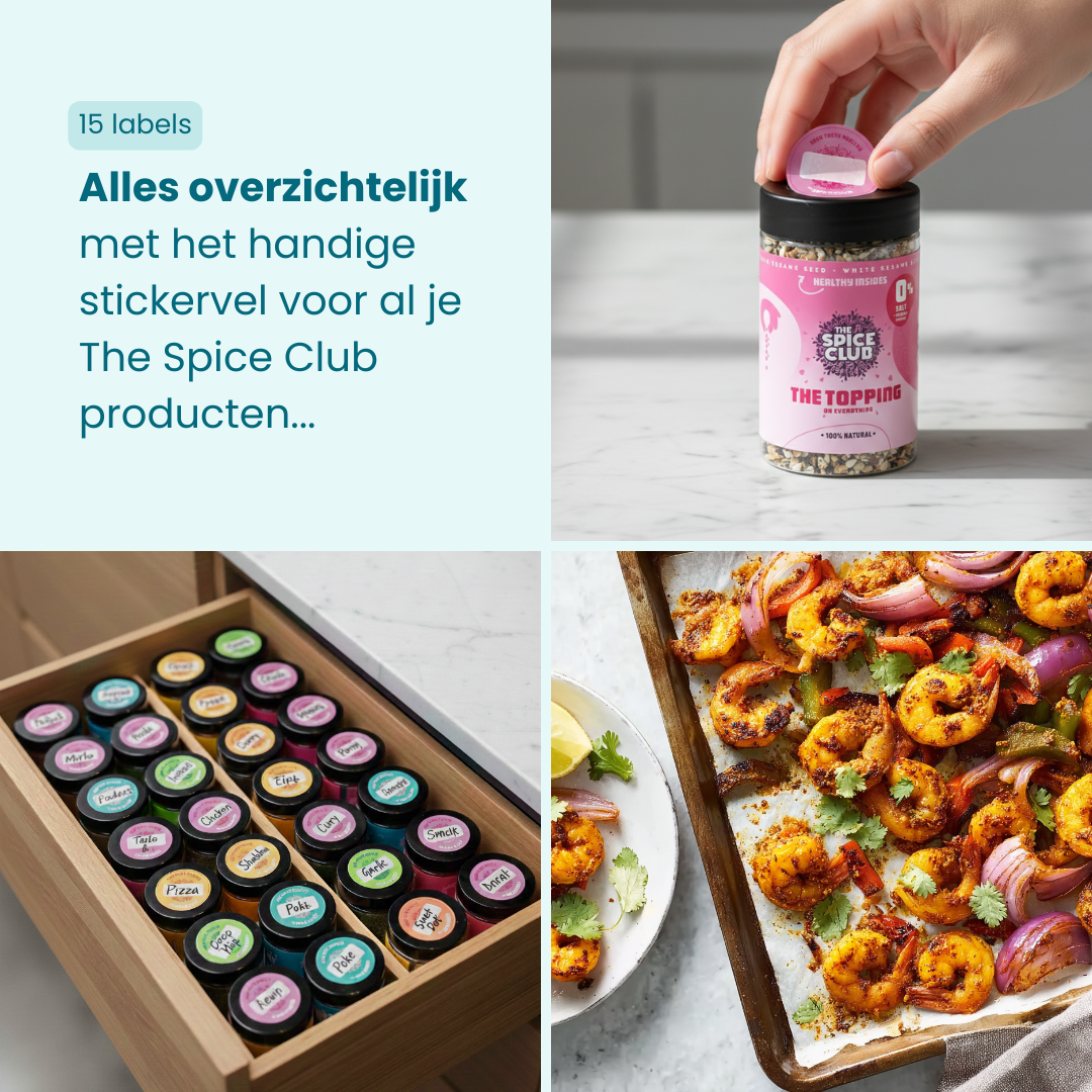 The Spice Club Stickervel · 15 Labels - verpakking | The Spice Club