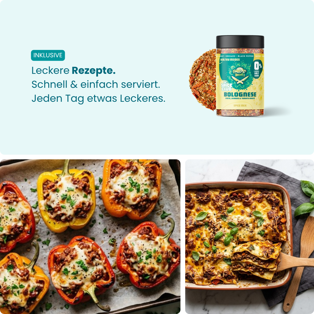 Bolognese Mix – Leckere Rezepte: Bolognese-Mix mit gefüllten Paprika und Lasagne