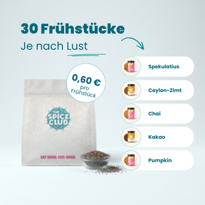 Chia Frühstücks-Set - Ballaststoffreich – 30 Frühstücke, fünf Geschmacksrichtungen