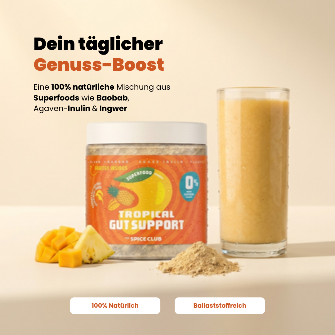 Tropical · Ballaststoffreich – Tropical Superfood-Mix als Smoothie mit Mango und Ananas [de]